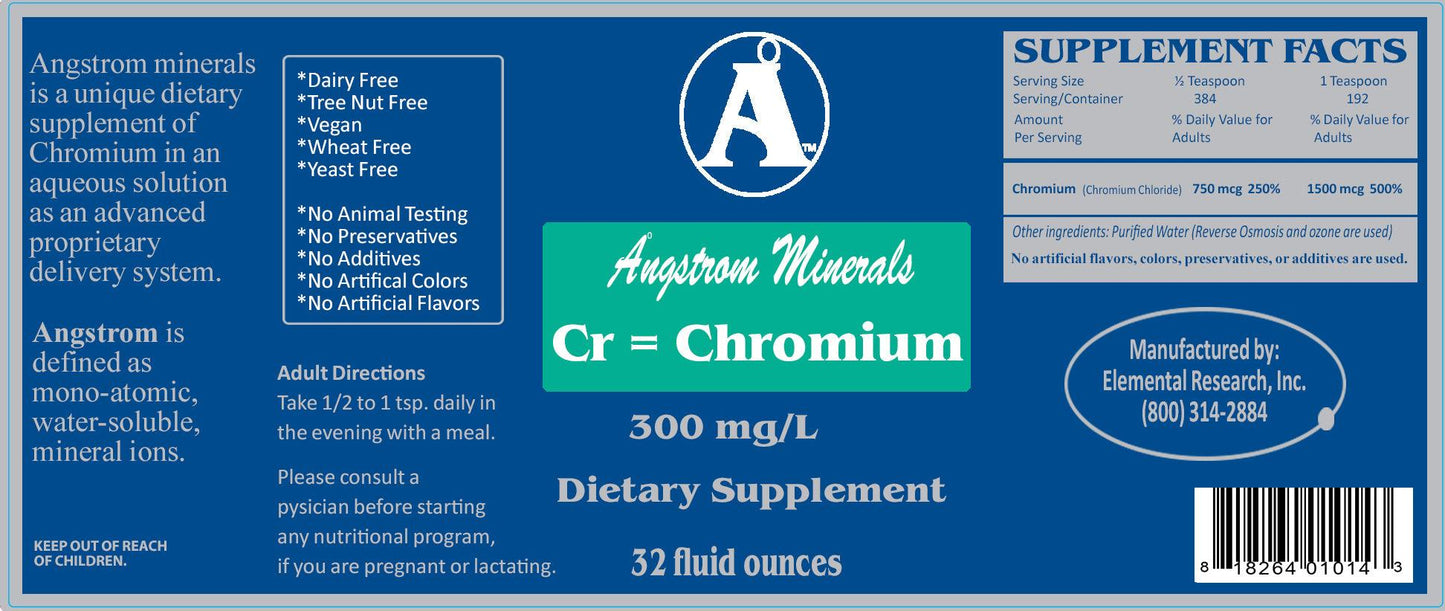 Angstrom Minerals Chromium 32oz CASE LOT